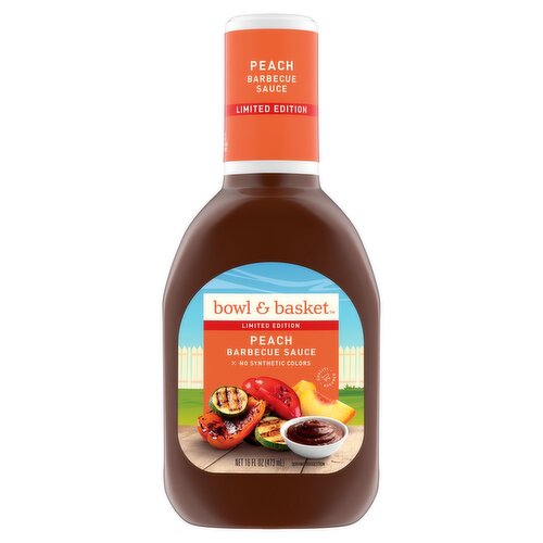 Bowl & Basket Peach Barbecue Sauce Limited Edition, 16 fl oz