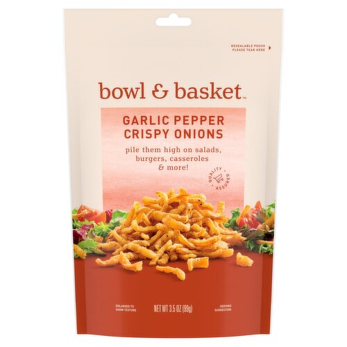 Bowl & Basket Garlic Pepper Crispy Onions, 3.5 oz