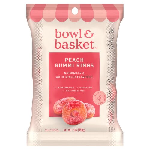 Bowl & Basket Peach Gummi Rings, 7 oz