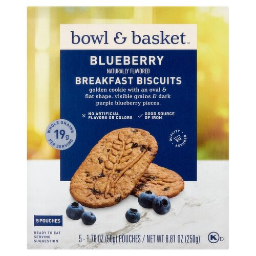 Bowl & Basket Blueberry Breakfast Biscuits, 1.76 oz, 5 count