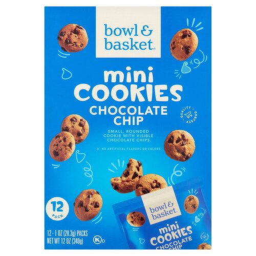 Bowl & Basket Chocolate Chip Mini Cookies, 1 oz, 12 count