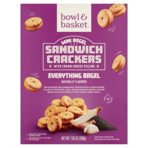 Bowl & Basket Everything Mini Bagel Sandwich Crackers, 7.05 oz