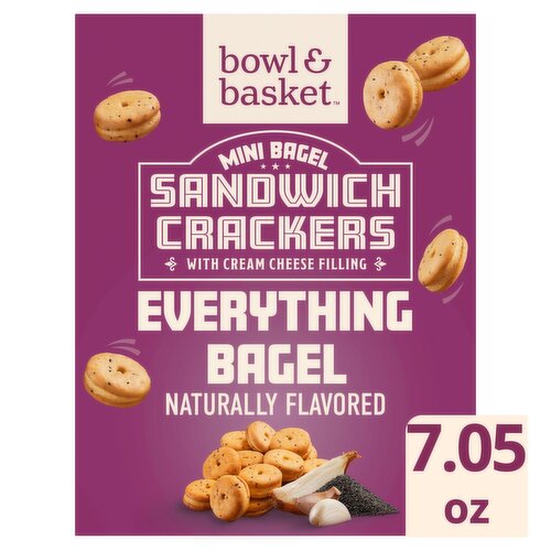 Bowl & Basket Everything Mini Bagel Sandwich Crackers, 7.05 oz