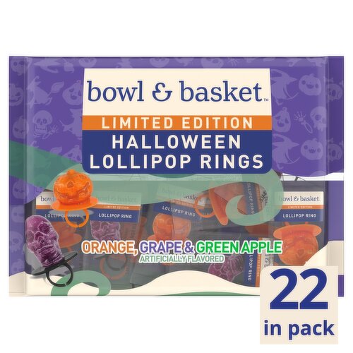 Bowl & Basket Halloween Lollipop Rings Limited Edition, 22 count, 7.76 oz