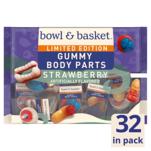 Bowl & Basket Strawberry Gummy Body Parts Limited Edition, 32 count, 8.47 oz