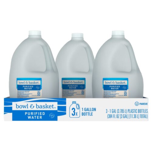 Bowl & Basket Purified Water, 1 gal, 3 count