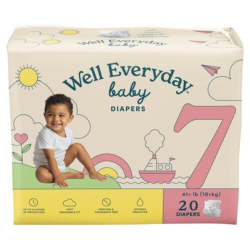 Well Everyday Baby Diapers,Size 7, 41+ lb, 20 count