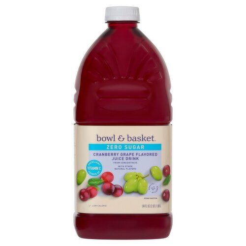 Zero Sugar Cranberry Grape Juice 64 fl oz Label/Bottle