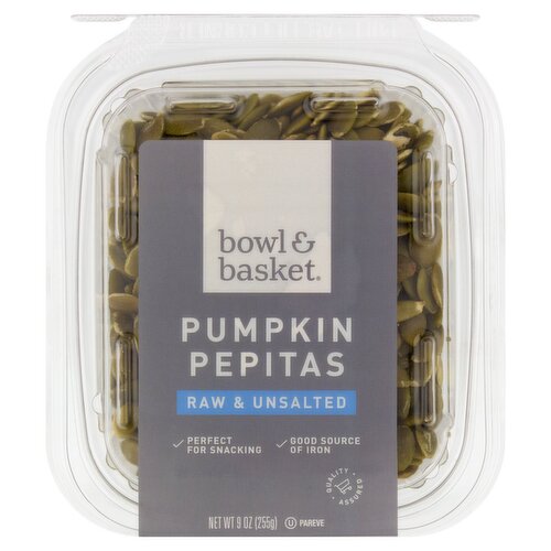 Bowl & Basket Raw & Unsalted Pumpkin Pepitas, 9 oz