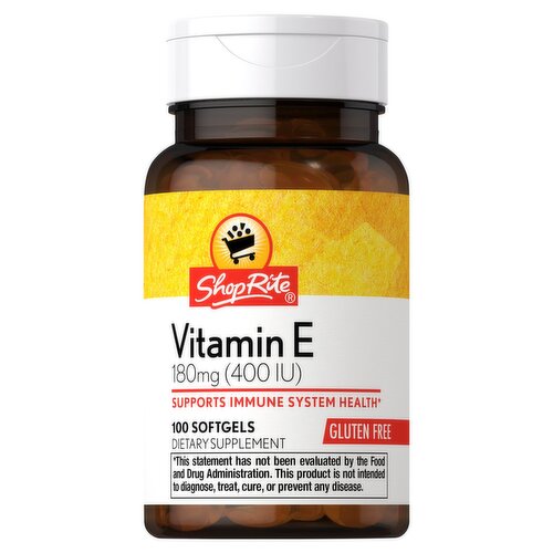ShopRite Vitamin E Dietary Supplement, 180mg (400 IU), 100 count