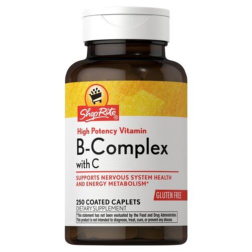 ShopRite B-Complex with C High Potency Vitamin Coated Caplets, 250 count