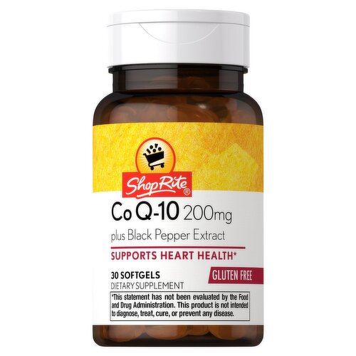 ShopRite Co Q-10 Plus Black Pepper Extract Dietary Supplement, 200 mg, 30 count