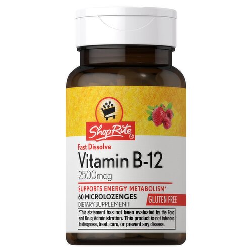 ShopRite Fast Dissolve Vitamin B-12 Dietary Supplement, 2500 mcg, 60 count