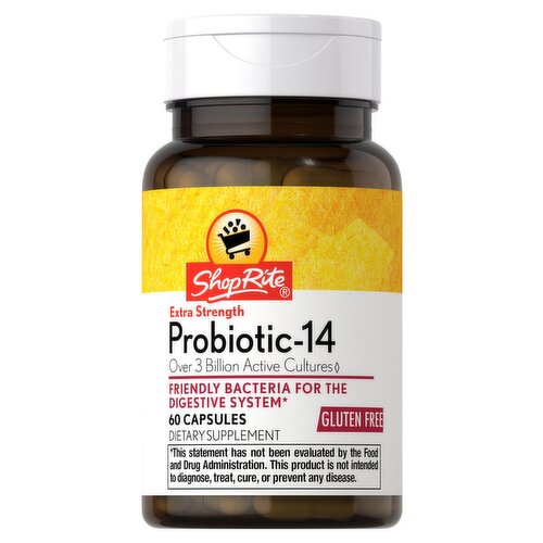 ShopRite Extra Strength Probiotic-14 Dietary Supplement, 11 mg, 60 count