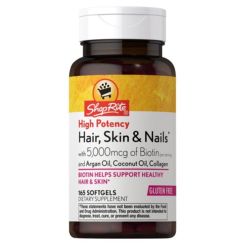 ShopRite High Potency Hair, Skin & Nails Dietary Supplement, 165 count