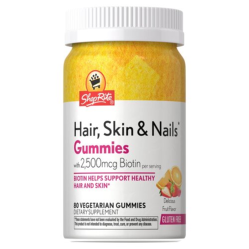 ShopRite Hair, Skin & Nails Gummies Dietary Supplement, 80 count