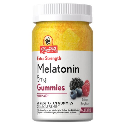 ShopRite Extra Strength Melatonin Gummies Dietary Supplement, 5 mg, 70 count