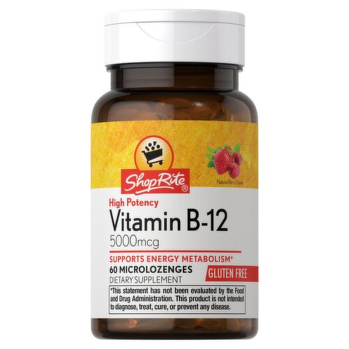 ShopRite High Potency Vitamin B-12 Dietary Supplement, 5000 mcg, 60 count