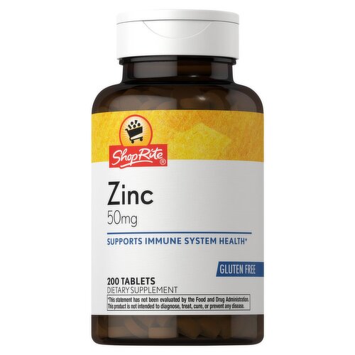 ShopRite Zinc Dietary Supplement, 50 mg, 200 count