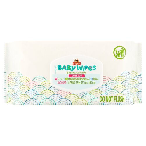 ShopRite Green Tea & Cucumber Scented Baby Wipes, 64 count