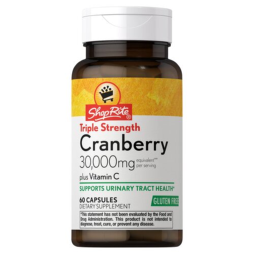 ShopRite Triple Strength Cranberry Dietary Supplement, 30,000 mg, 60 count