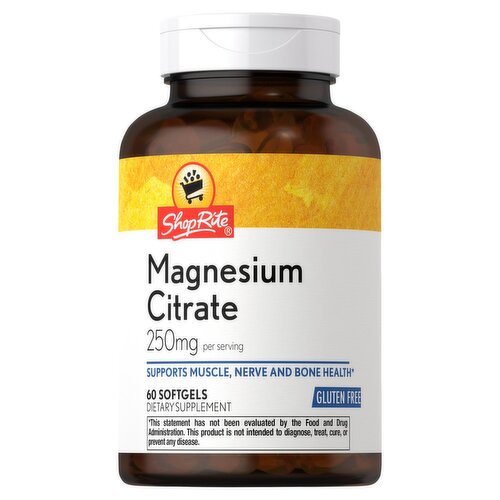 ShopRite Magnesium Citrate Dietary Supplement, 250 mg, 60 count