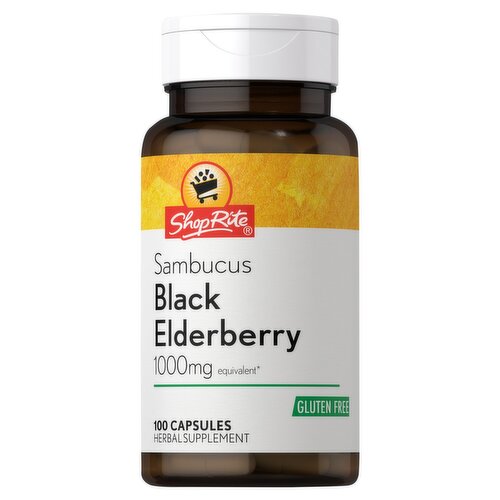 ShopRite Sambucus Black Elderberry Herbal Supplement, 1000 mg, 100 count