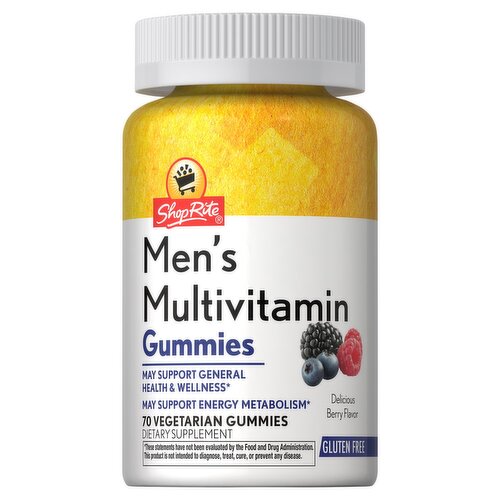 ShopRite Delicious Berry Flavor Men's Multivitamin Dietary Supplement, 70 count