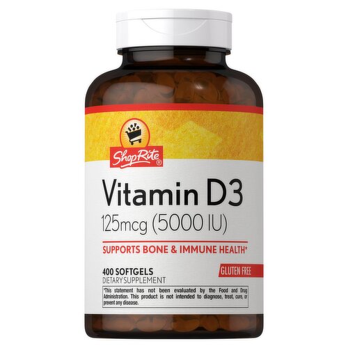 ShopRite Vitamin D3 Dietary Supplement, 125mcg, 400 count