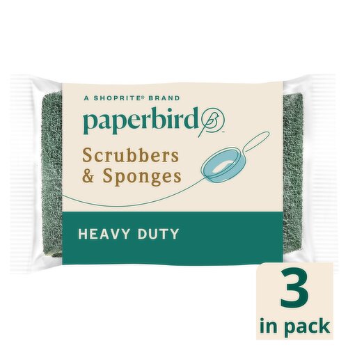 Paperbird Heavy Duty Scrubbers & Sponges, 3 count