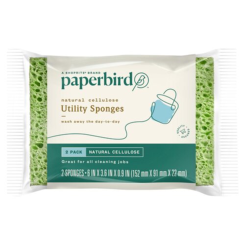 Paperbird Natural Cellulose Utility Sponges, 2 count