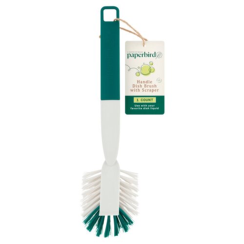 Paperbird Handle Dish Brush with Scraper