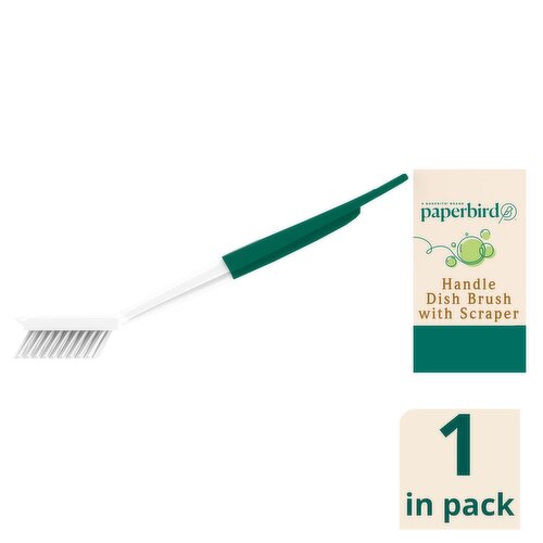 Paperbird Handle Dish Brush with Scraper