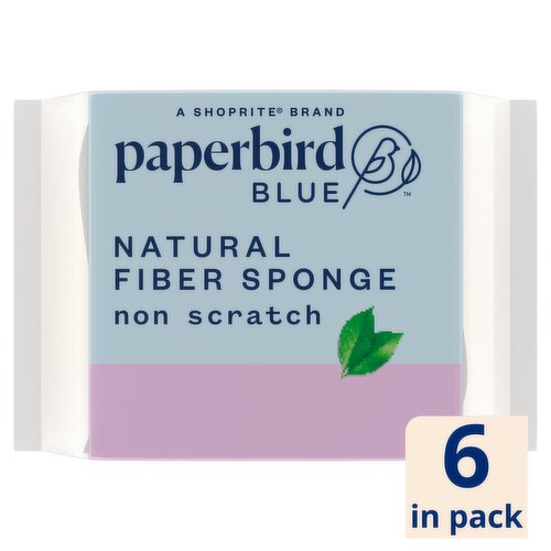 Paperbird Blue Non Scratch Natural Fiber Sponge, 3 count