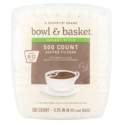Bowl & Basket, Basket Style Coffee Filters, 500 count
