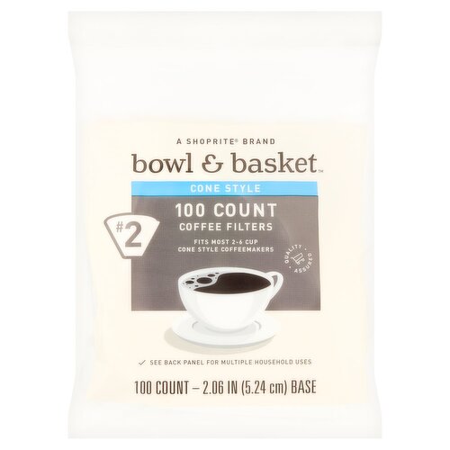 Bowl & Basket Cone Style #2 Coffee Filters, 100 count
