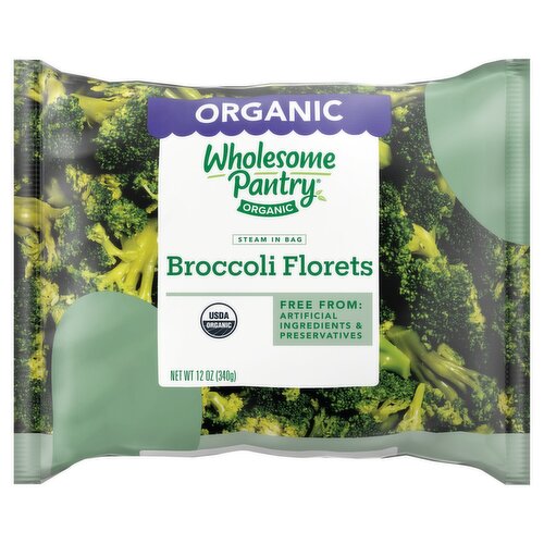 Wholesome Pantry Organic Steam in Bag Broccoli Florets, 12 oz