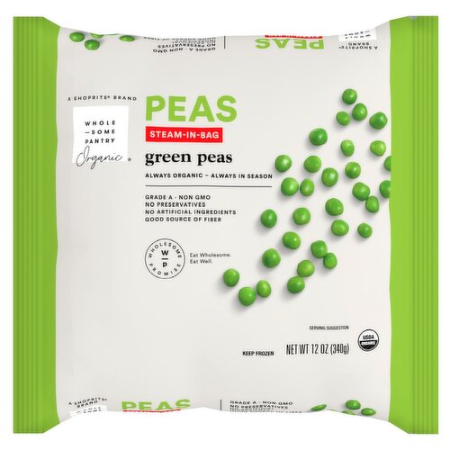 Wholesome Pantry Organic Steam in Bag Green Peas, 12 oz