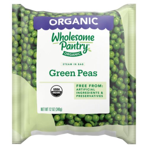 Wholesome Pantry Organic Steam in Bag Green Peas, 12 oz