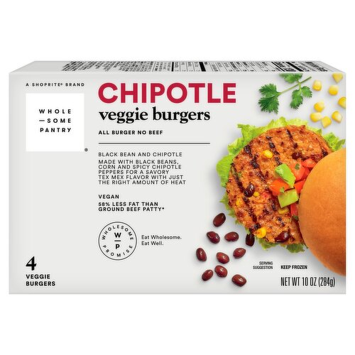 Wholesome Pantry Chipotle Veggie Burgers, 4 count, 10 oz