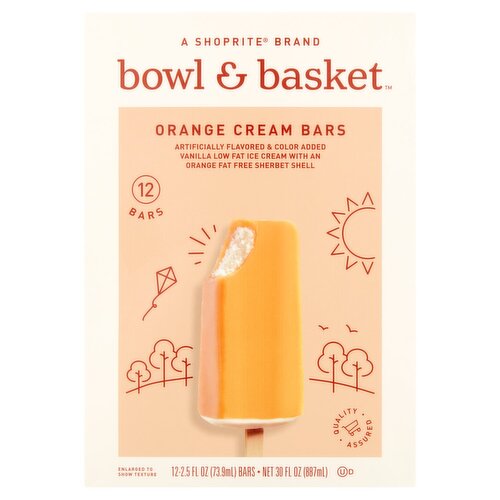 Bowl & Basket Orange Cream Bars, 2.5 fl oz, 12 count