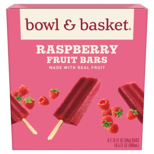 Bowl & Basket Raspberry Fruit Bars, 2.75 fl oz, 6 count