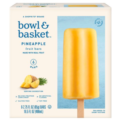 Bowl & Basket Pineapple Fruit Bars, 2.75 fl oz, 6 count