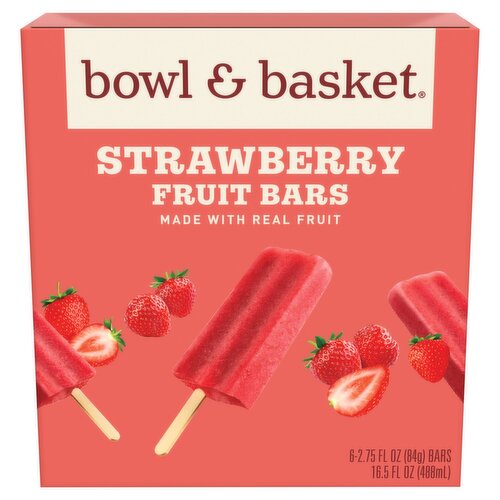Bowl & Basket Strawberry Fruit Bars, 2.75 fl oz, 6 count
