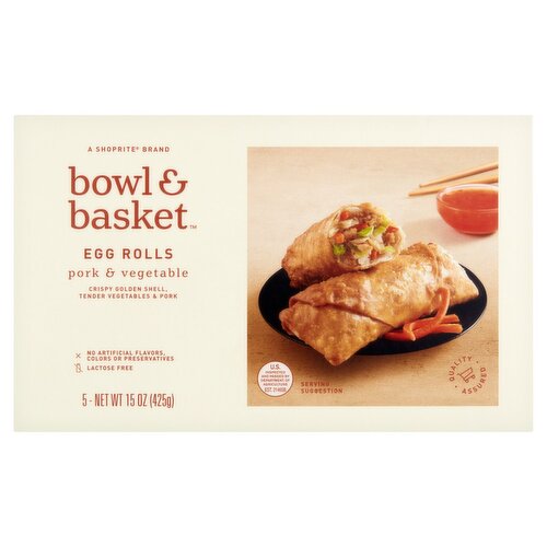 Bowl & Basket Pork & Vegetable Egg Rolls, 5 count, 15 oz