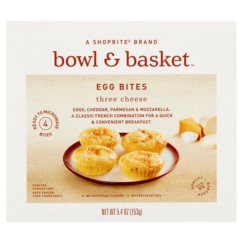 Bowl & Basket Three Cheese Egg Bites, 4 count, 5.4 oz