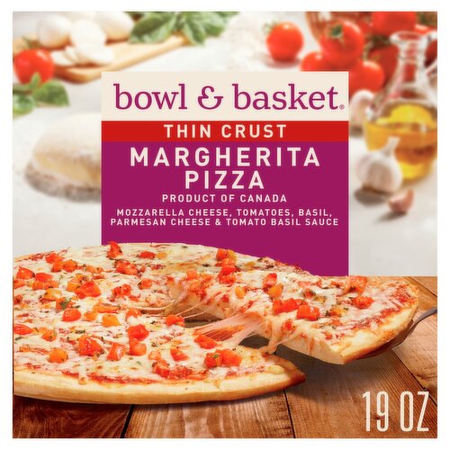 Bowl & Basket Thin Crust Margherita Pizza, 19 oz