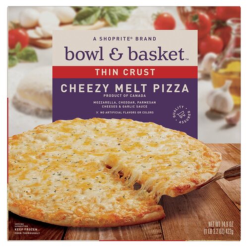 Bowl & Basket Thin Crust Cheezy Melt Pizza, 14.9 oz