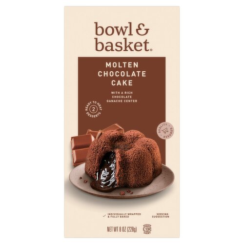 Bowl & Basket Molten Chocolate Cake, 2 count, 8 oz