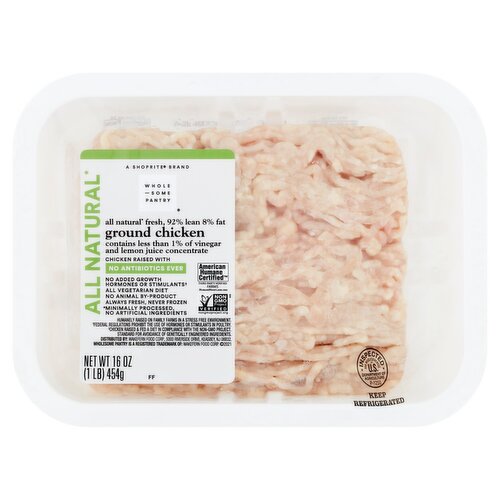 Wholesome Pantry All Natural Fresh 92% Fat Free Ground Chicken, 16 oz